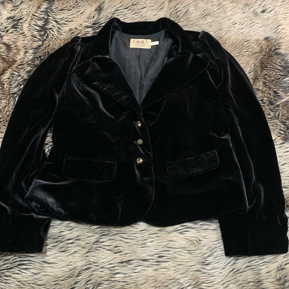 Juicy couture vintage velvet short blazer /Jacket silk lined size 6